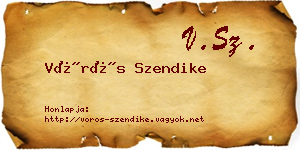 Vörös Szendike névjegykártya
